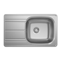 Мойка для кухни Ukinox Nord 78,8х48х17,5 см врезная с крылом сталь (Nr 788х480 (0,6) G) - фото 1