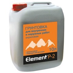 Грунтовка для внутренних и наружних работ акриловая Element Р-2 10 л