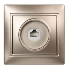 Розетка встраиваемая Smartbuy Венера компьютерная RJ-45 одинарная шампань SBE-01c-S1-RJ