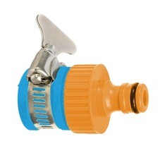 Штуцер для шланга 3/4 пластиковый с хомутом