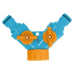 Разветвитель 3/4" двухканальный шт.уцерный пластиковый регулируемый для шланга