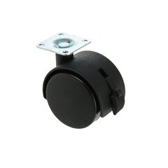 Колесо мебельное с крепежной площадкой и фиксатором