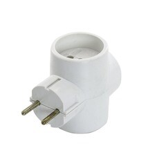 Разветвитель 3 гнезда без заземления 6/10 А белый