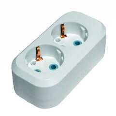Колодка для удлинителя 2 розетки 16 А с заземлением