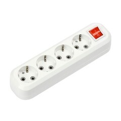 Колодка Smartbuy 4 гнезда 16А 3,5кВт с выключателем и заземлением SBE-16-4-00-ZS