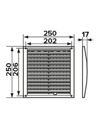 Решетка вентиляционная пластиковая приточно-вытяжная Era РРП 250х250 мм регулируемая белая - фото 3