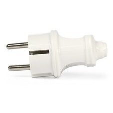 Вилка Smartbuy прямая с заземлением белая 16А 250 В IP20 SBE-16-P01-w