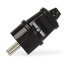 Вилка Smartbuy прямая с заземлением черная 16А 250 В IP20 SBE-16-P01-b