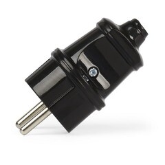 Вилка Smartbuy прямая с заземлением черная 16А 250 В IP20 SBE-16-P01-b