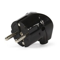 Вилка Smartbuy угловая с заземлением черная 16А 250 В IP20 SBE-16-P02-b
