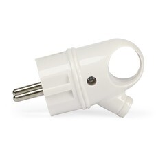 Вилка Smartbuy с кольцом с заземлением белая 16А 250 В IP20 SBE-16-P03-w
