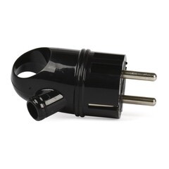 Вилка Smartbuy с кольцом с заземлением черная 16А 250 В IP20 SBE-16-P03-b