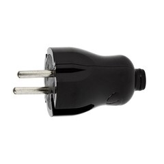 Вилка Smartbuy прямая без заземления черная 10А 250 В IP20 SBE-10-P04-b
