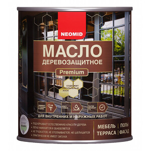 Масло деревозащитное Neomid Premium бесцветный 750 л — купить в ...