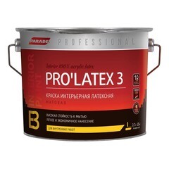 Краска латексная Parade Pro'latex Е3 база С матовая 2,7 л