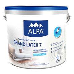 Краска латексная для стен и потолков Alpa Grand Latex 7 9 л