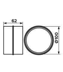 Соединитель для круглых воздуховодов ERA пластиковый d100 мм - фото 3