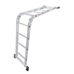 Лестница алюминиевая шарнирная двухсекционная 4 ступени Новая высота бытовая - фото 4