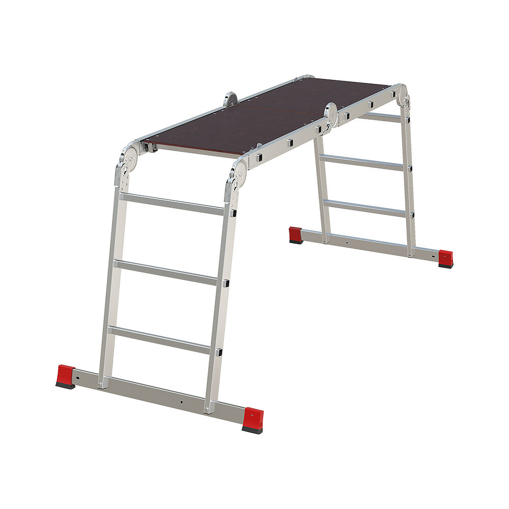 Лестница алюминиевая трансформер четырехсекционная 3 ступени Новая высота NV3331 профессиональная г-образная