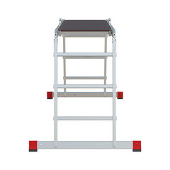 Лестница алюминиевая трансформер четырехсекционная 3 ступени Новая высота NV3331 профессиональная г-образная - фото 5