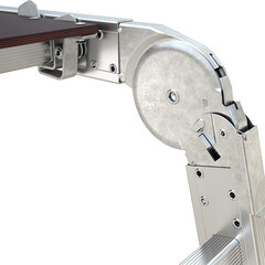 Лестница алюминиевая трансформер четырехсекционная 3 ступени Новая высота NV3331 профессиональная г-образная - фото 2