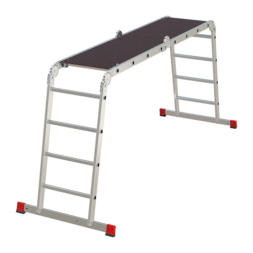 Лестница алюминиевая трансформер четырехсекционная 4 ступени Новая высота NV3331 профессиональная