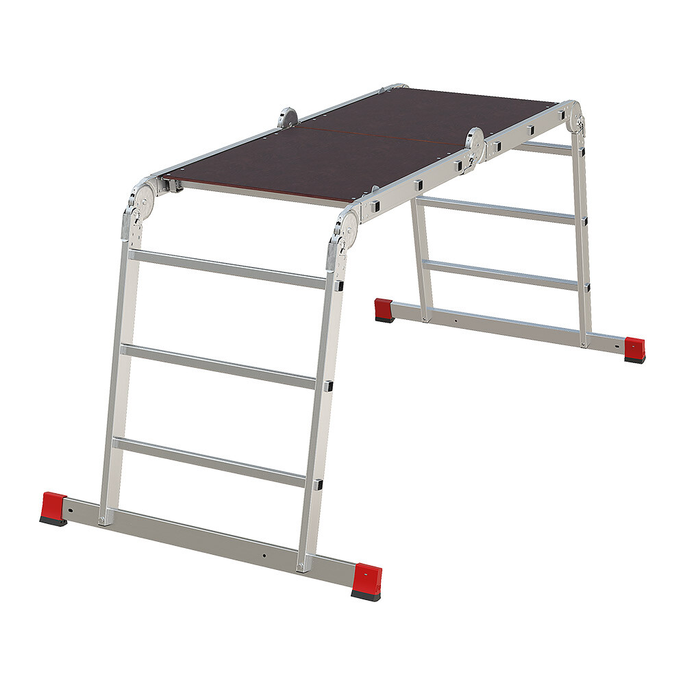 Лестница алюминиевая трансформер четырехсекционная 3 ступени Новая высота NV3332 профессиональная