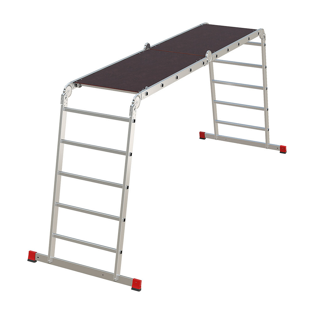 Лестница алюминиевая трансформер четырехсекционная 5 ступеней Новая высота NV3332 профессиональная