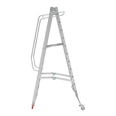 Лестница-стремянка алюминиевая 5 ступеней 110 мм телескопическая траверса 1,387 м Новая высота - фото 12