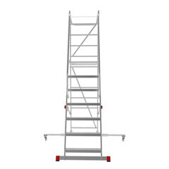 Лестница-стремянка алюминиевая 5 ступеней 110 мм телескопическая траверса 1,387 м Новая высота - фото 10
