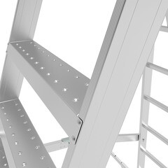 Лестница-стремянка алюминиевая 5 ступеней 110 мм телескопическая траверса 1,387 м Новая высота - фото 8