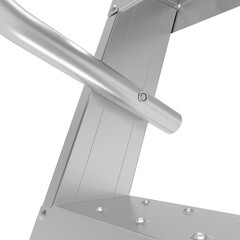 Лестница-стремянка алюминиевая 5 ступеней 110 мм телескопическая траверса 1,387 м Новая высота - фото 6