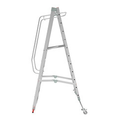 Лестница-стремянка алюминиевая 6 ступеней 110 мм телескопическая траверса 1,67 м Новая высота - фото 12