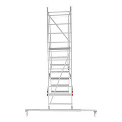 Лестница-стремянка алюминиевая 6 ступеней 110 мм телескопическая траверса 1,67 м Новая высота - фото 11