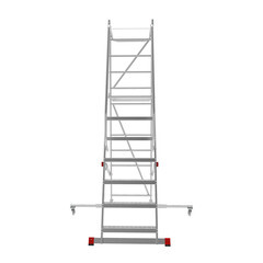 Лестница-стремянка алюминиевая 6 ступеней 110 мм телескопическая траверса 1,67 м Новая высота - фото 3