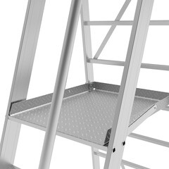 Лестница-стремянка алюминиевая 6 ступеней 110 мм телескопическая траверса 1,67 м Новая высота - фото 8