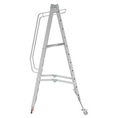 Лестница-стремянка алюминиевая 7 ступеней 110 мм телескопическая траверса 1,92 м Новая высота - фото 12