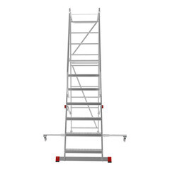 Лестница-стремянка алюминиевая 7 ступеней 110 мм телескопическая траверса 1,92 м Новая высота - фото 10