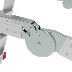 Лестница-стремянка алюминиевая 7 ступеней 110 мм телескопическая траверса 1,92 м Новая высота - фото 4