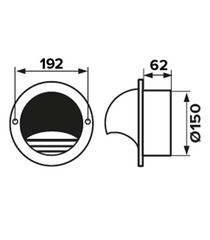 Выход вентиляционный стенной стальной Era d150 мм - фото 2