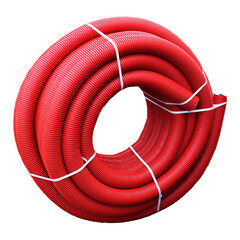 Труба двустенная гофрированная ПНД/ПВД d110/94,2 мм SN4 с протяжкой бухта 50 м - фото 2