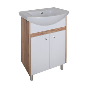 Тумба под раковину АСБ-Мебель Альпина 50 см напольная дуб золотой/белая (11780)