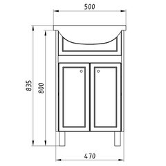 Тумба под раковину АСБ-Мебель Альпина 50 см напольная дуб золотой/белая (11780) - фото 4
