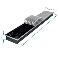 Изображение товара Конвектор внутрипольный Gekon Eco с 1 теплообменником 1200х180х80 мм боковое/нижнее подключение