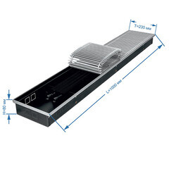 Изображение товара Конвектор внутрипольный Gekon Eco с 1 теплообменником 1000х230х80 мм боковое/нижнее подключение