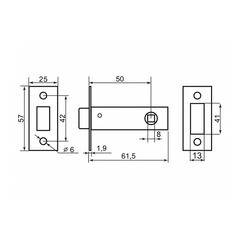 Защелка межкомнатная Palladium 100-М SC матовый хром - фото 4