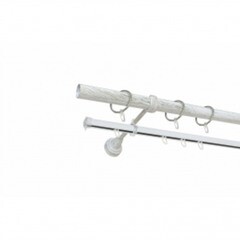 Карниз металлический Дельфа 25 мм с U-шиной белое золото СМ-3394-240-1Ш