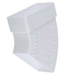 Колено горизонтальное пластиковое для плоских воздуховодов 60х120 мм разноугловое - фото 1