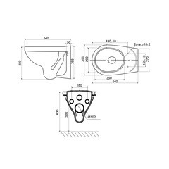 Комплект инсталляции Santeri с унитазом Альфа с кнопкой белой и сиденьем полипропилен микролифт (138164S0000B2) - фото 2
