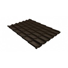 Металлочерепица классик Grand Line 0,5 мм GreenCoat Pural RR 32 темно-коричневый (RAL 8019)